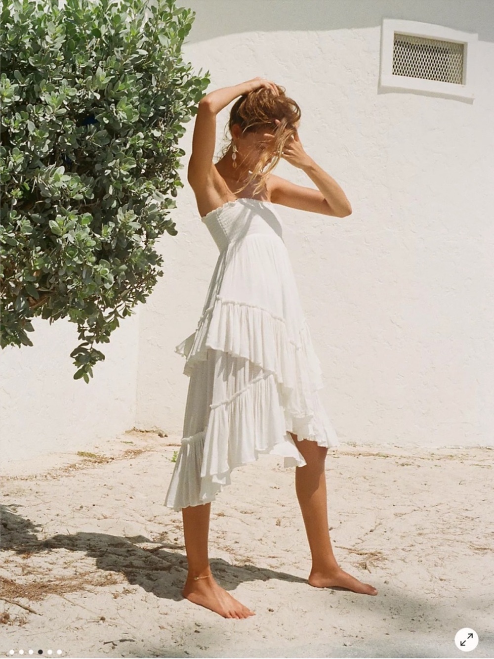 Free People Convertible midi smoked skirt